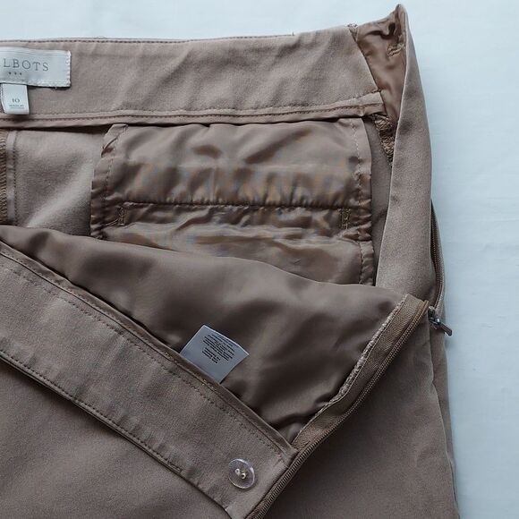 TALBOTS Tan Ankle Pants Twill Flat Front 10 - Picture 5 of 12